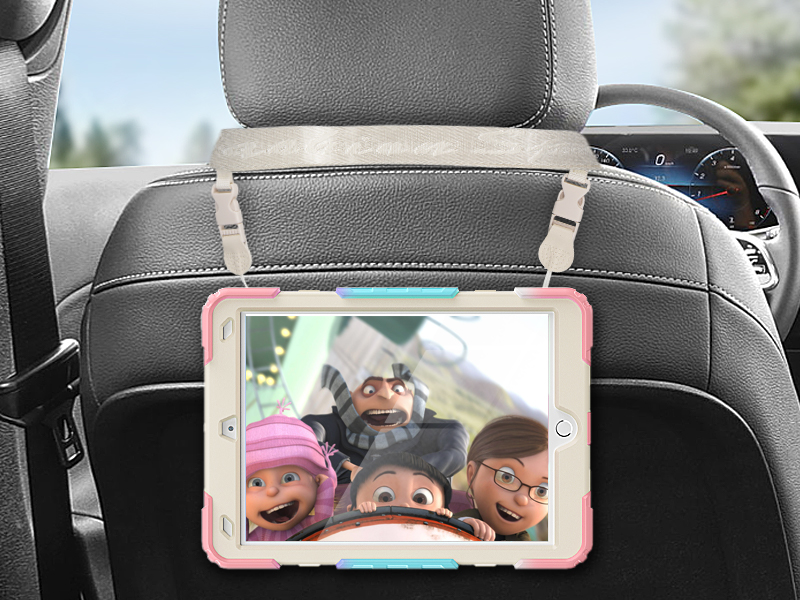 SEYMAC stock Case for iPad 9th 8th 7th Generation 10.2'', Full-Body Drop Protection colorful Pink