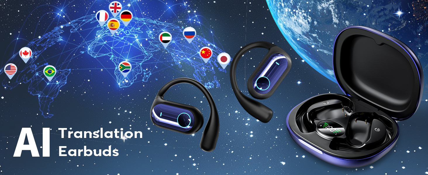AI Live Translation Earbuds Bluetooth 6.1