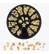 12 Styles Golds Nail Art Metal Studs Golds Metallic 3D Pieces Rivet Palm Tree Turtles Marine Life...