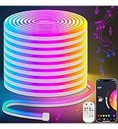 Lamomo 65.6Ft LED Strip Lights, RGB Neon Rope Light with App Remote Control, Music Sync Color Cha...