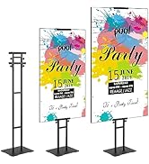 VEVOR Poster Stand, Adjustable Height Up to 75", Double-Sided Heavy Duty Pedestal Sign Holder, Fl...