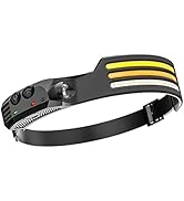 VDTG LED Headlamp Flashlight, Mini Multi-Functional Headlamp, Rechargeable COB Silicone Headlamp ...
