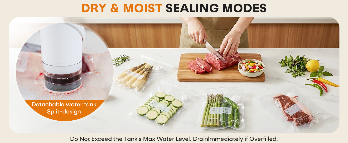 MZROT Handheld Food Sealer MOIST &amp;amp; DRY SEALING MODES
