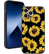 ZIYE for iPhone 14 Pro Max Case Sunflower with Camera Lens Protective Cover for Girl for Women,Ha...