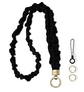 WEESMILE Stretchy Scrunchie Lanyard for ID Badges – Cute Neck Lanyard for Keys | Retractable Keyc...