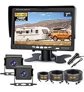 Kairiyard 7 Inch HD 1080P Backup Camera, 2 Channel, DIY Grid Lines 150° Wide Angle Reverse Rear V...