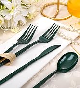green plastic silverware