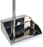 Stainless Steel Dustpan Metal Dustpan with Handle Heavy Duty Dust Pan Upright Dust Pan for Home O...