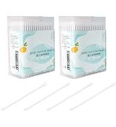Kisangel 2 Boxes Baby Cotton Swabs 400pcs Double-Tipped Cotton Buds Ear Cleaning Sticks Swabs for...