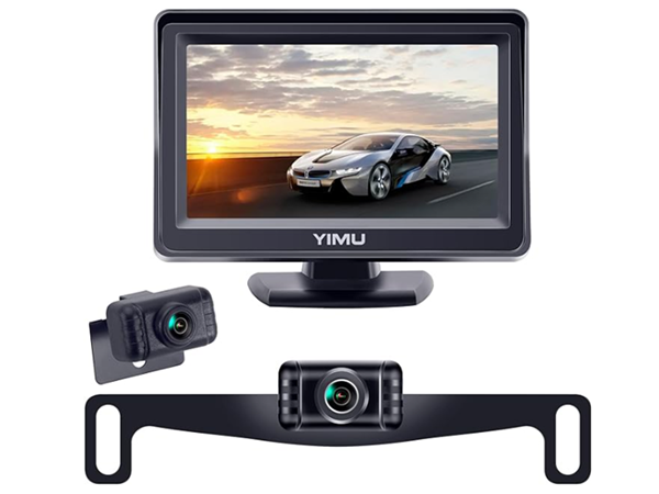 4.3‘’ backup camera with a night vision rear view camera and monitor.