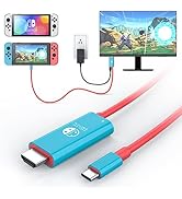 MANMUVIMO Portable USB C to HDMI Switch Dock Adapter Cable for Nintendo Switch/OLED, 2M/6.6FT, 10...