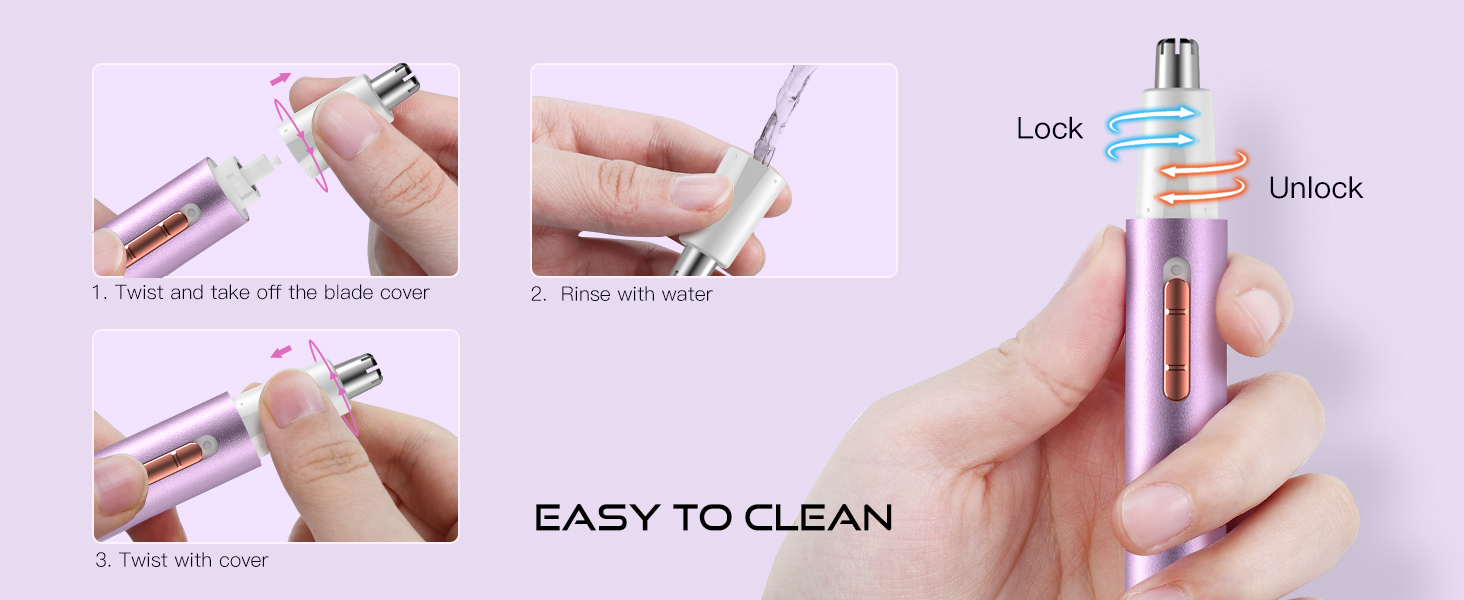 Ear and Nose Hair Trimmer for Men Women,Painless USB Rechargeable Electric Nose Hair Trimmer Clipper