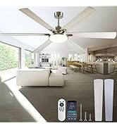 DIAMONDFORGE 72 Inch Ceiling Fans with Lights and Remote Control,Indoor/Outdoor Flush Mount Low P...