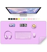 Large Desk Mat 35.4" x 17", PU Leather Desk Pad Protector, Non-Slip Large Mouse Pad for Desk, Wat...