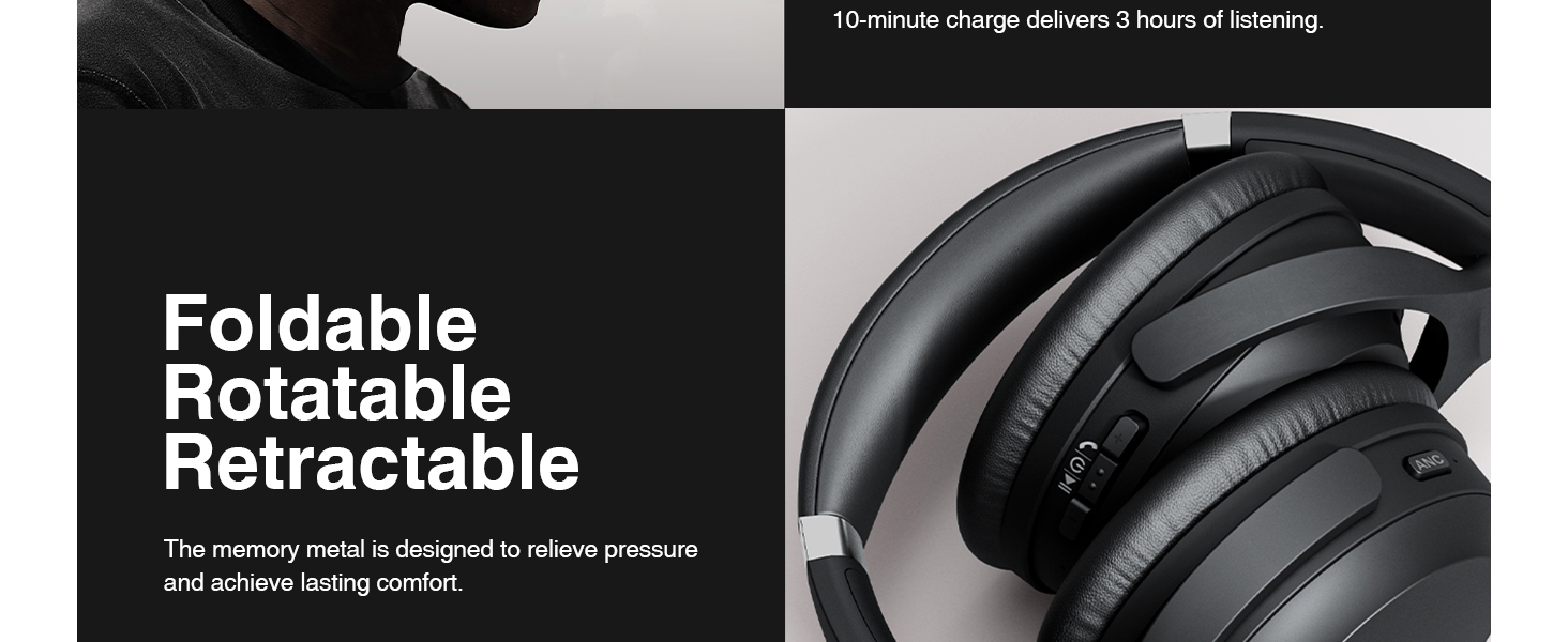 Ultra-comfortable: Active noise cancelling headphones can be pressure-free worn all day
