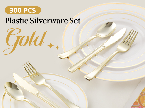 Gold Plastic Silverware