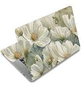 SUPERDANT 3Pcs Laptop Skin Sticker Cover Decal with Elegant Watercolor White Daisy Floral Design ...
