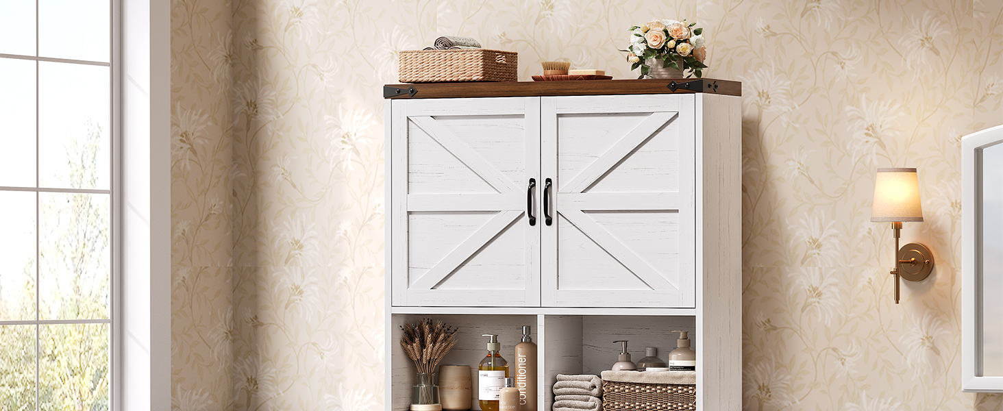 Over The Toilet Storage Cabinet with Pulley Small Bathroom Storage Cabinet