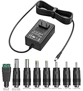 12V Power Supply AC Adapter Charger Replacement with 8 Tips, Universal Regulated Regulated 12Volt...