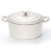 TeamFar 6Qt Dutch Oven, Enameled Cast Iron Dutch Oven Pot with Lid &amp; Dual Handles for Bread Bakin...