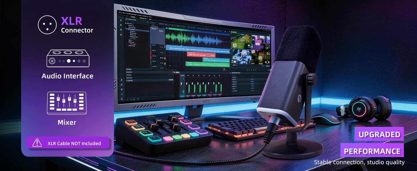 XLR/USB Gaming Microphone for PC