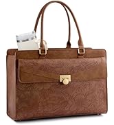 LOVEVOOK Laptop Tote Bag for Women - PU Leather Vintage Work Tote Bag,Waterproof Business Teacher...