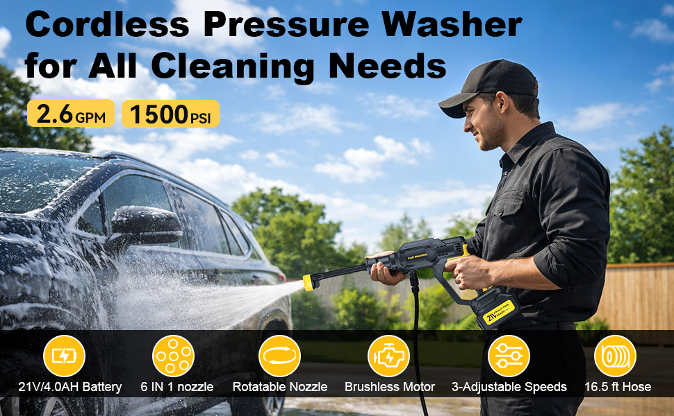 cordless pressure washer portable power washer