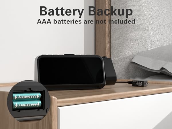 alarm clock with battery backup