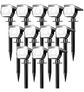 Peasur 12 Pack Solar Lights Outdoor, Solar Spotlights Outdoor Waterproof 3 Modes, 2-in-1 Auto On/...