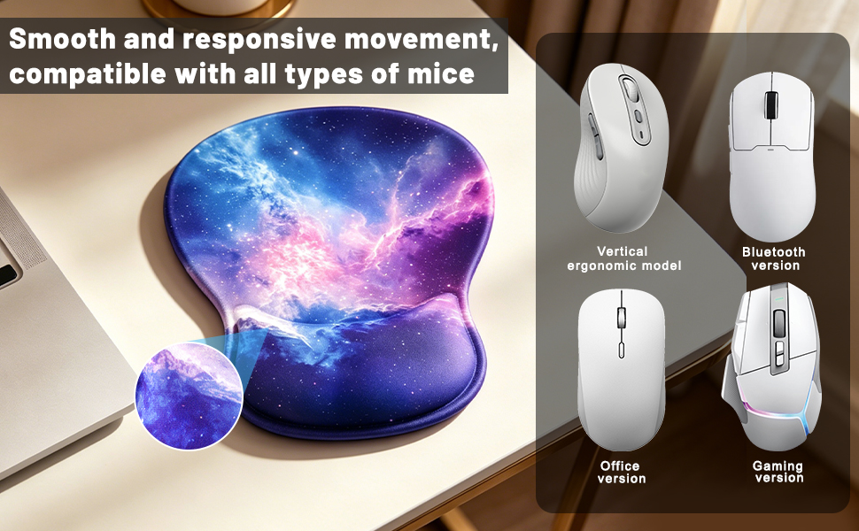 Smooth and responsive movement,compatible with all types of mice