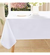 smiry Rectangle Table Cloth, Waterproof Anti Scratch Polyester Tablecloth, Decorative Washable Fa...