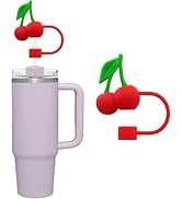 Cherry Silicone Straw Cover for 10mm Straw Covers Cap for Cup Accessories, Cap Stopper for Reusab...