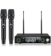 Professional Wireless Microphone System, 500ft Long Range 2.4G Cordless Mic Set with 40H Playtime...