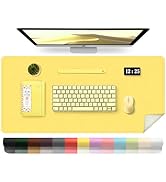 Leather Desk Pad Protector, 36'' X 17'' Large Mouse Pad, Office Desk Mat, Non-Slip PU Leather &amp; S...