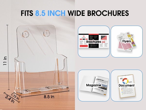 Acrylic Brochure Holder 8.5 x 11 inch