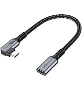 USB C Extension Cable, USB Type C Extender 1 Feet Cord USB 3.1(10Gbps) Male to Female Right Angle...