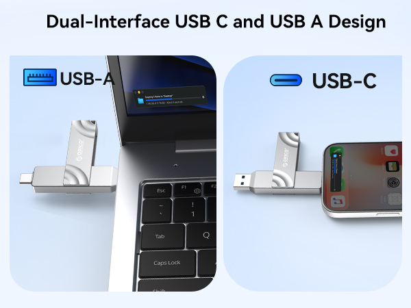 Dual interface USB C and USB A design