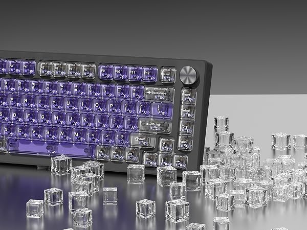 Clear keycaps,Transparent Keyboard keycaps,Jelly Key caps Set,Shine Through keycap,MDA Profile