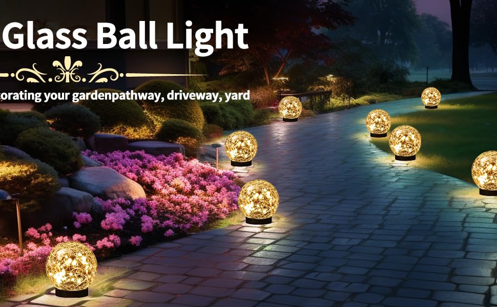 Solar Globe Lights Outdoor Waterproof