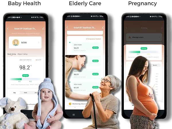 MOBI Connect Smart DualScan Bluetooth Ear &amp; Forehead Thermometer