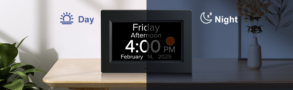 clock with date and time for elderly