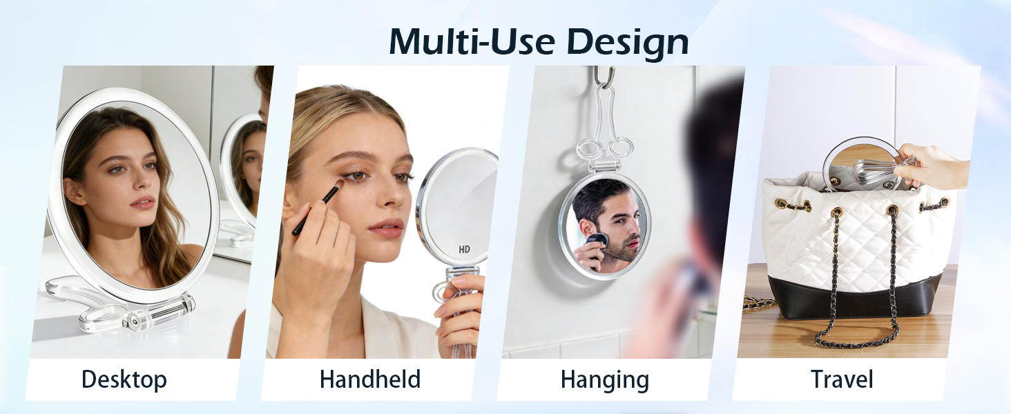 10x 20x 30x 40x magnifying mirror, hand mirror, handheld mirror, travel makeup mirror, small mirror