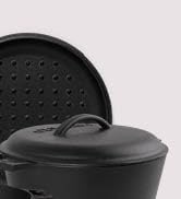 Cast Iron Dutch Oven,3-Quart Deep Pot,Pre-Seasoned 2-in-1 Multi-Cooker, Kitchen Electric or Gas S...