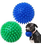 SHARLOVY 4.5'' Squeaky Dog Toy Balls for Large Breeds, Dogs Spiky Balls for Aggressive Chewers, D...