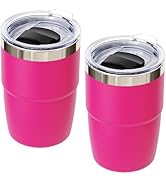 Cafezi 8 oz Espresso/Coffee Cup with Magnetic Lid, Ceramic-Lined 18/8 Stainless Steel, Double-Wal...