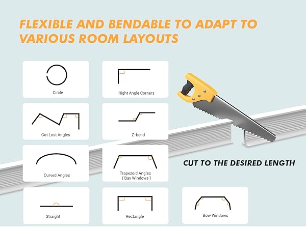 Flexible Bendable Ceiling Curtain Track