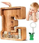 SummiDate Wooden Letter Piggy Bank for Kids| Piggy Bank for Boys Girls Toddler| Alphabet A Money ...