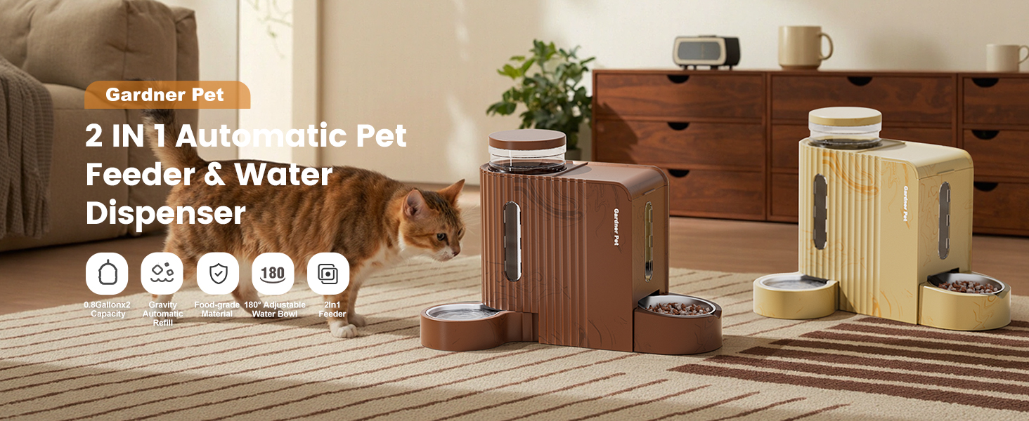 cat feeder and water dispenser