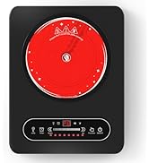 GIHETKUT Single Burner Electric Cooktop,110V 1800W Electric Stove Top with LED Touch Control,10 P...