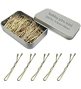 220 Count Mini Wavy 1.38 Inch Blonde Bobby Pins, YINGFENG Small Gold Hair Clips with Storage Box ...